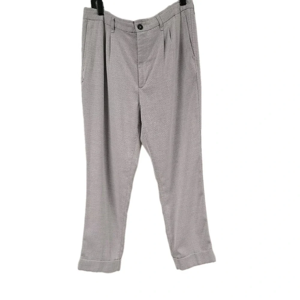 ZARA Knit Chino Dress Skinny‎ Tapered Ankle Pants Gray Men's Size 34x25 EUC